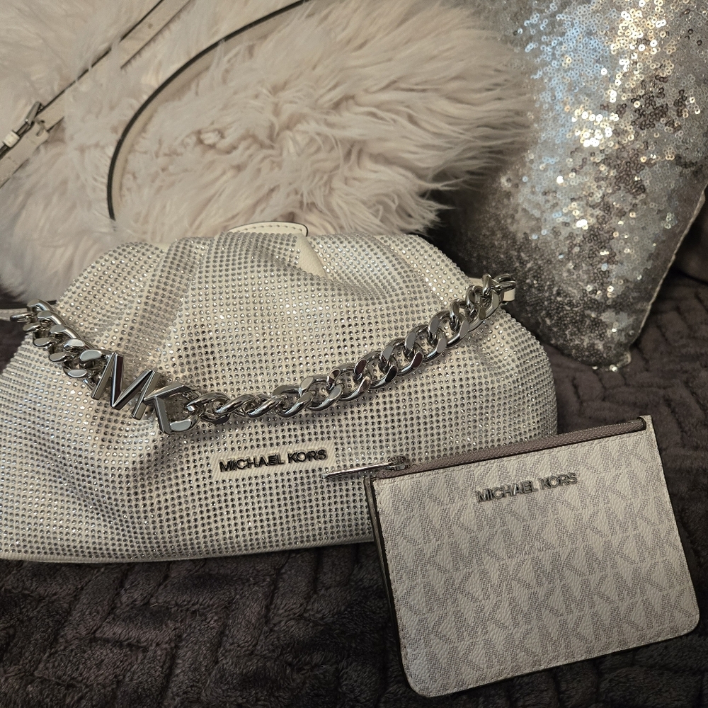 Michael Kors kiss lock crossbody purse with matching wallet